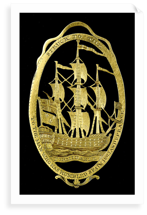 Badge commemorating the Battle of the Saints, 1782; reverse by unknown