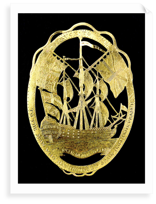 Badge commemorating the Battle of the Saints, 1782; reverse by unknown