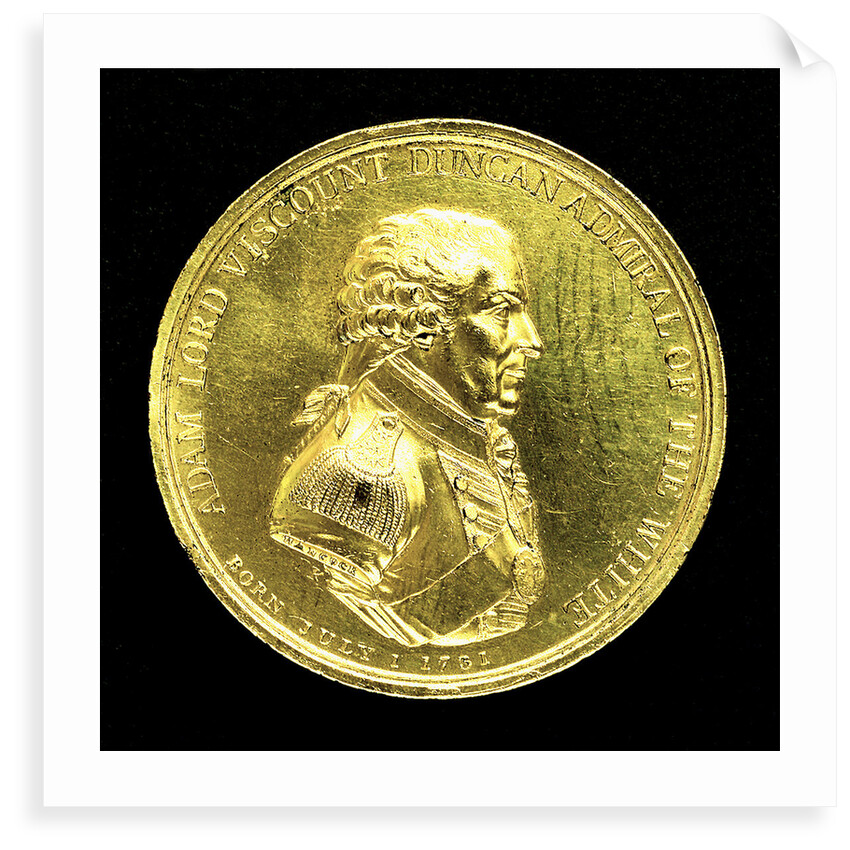 Badge commemorating the Battle of Camperdown, 1797 and Admiral of the Fleet, Adam Duncan (1731-1804); obverse by J.G. Hancock