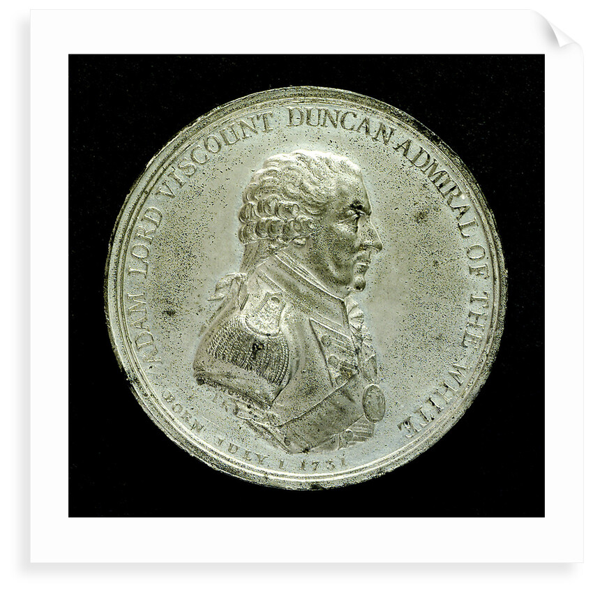 Badge commemorating the Battle of Camperdown, 1797 and Admiral of the Fleet, Adam Duncan (1731-1804); obverse by J.G. Hancock