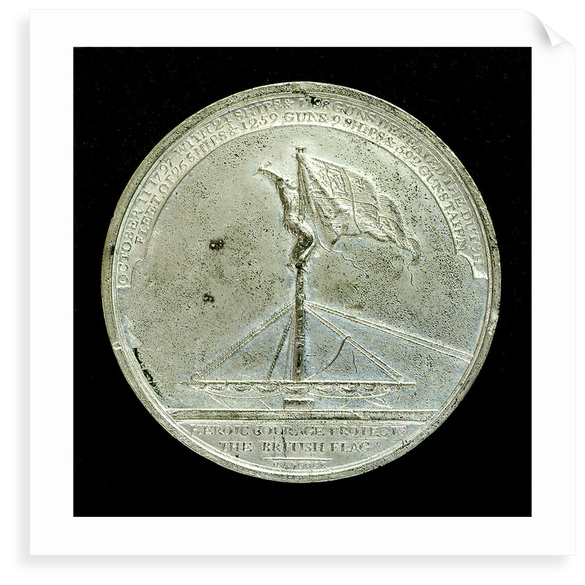 Badge commemorating the Battle of Camperdown, 1797 and Admiral of the Fleet, Adam Duncan (1731-1804); reverse by J.G. Hancock