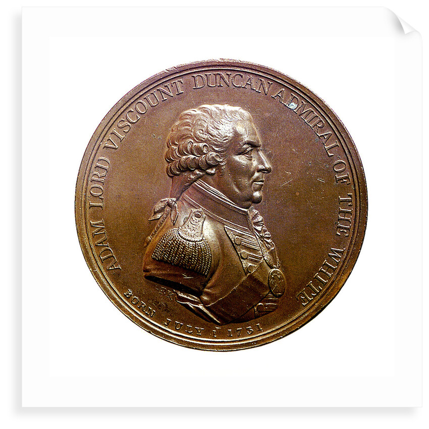 Badge commemorating the Battle of Camperdown, 1797 and Admiral of the Fleet, Adam Duncan (1731-1804); obverse by J.G. Hancock