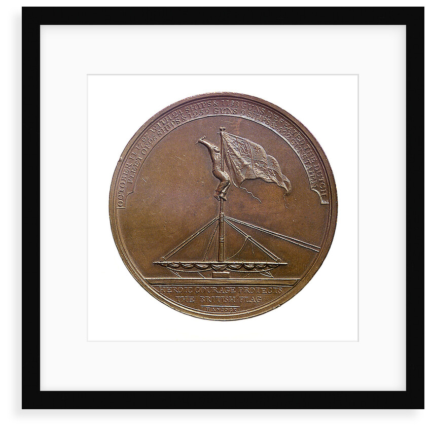Badge commemorating the Battle of Camperdown, 1797 and Admiral of the Fleet, Adam Duncan (1731-1804); reverse by J.G. Hancock