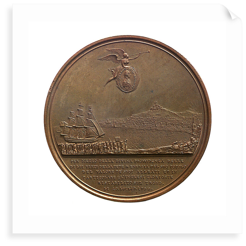 Medal commemorating King Ferdinand IV re-established at Naples, 1799 by Heinrich Kuchler