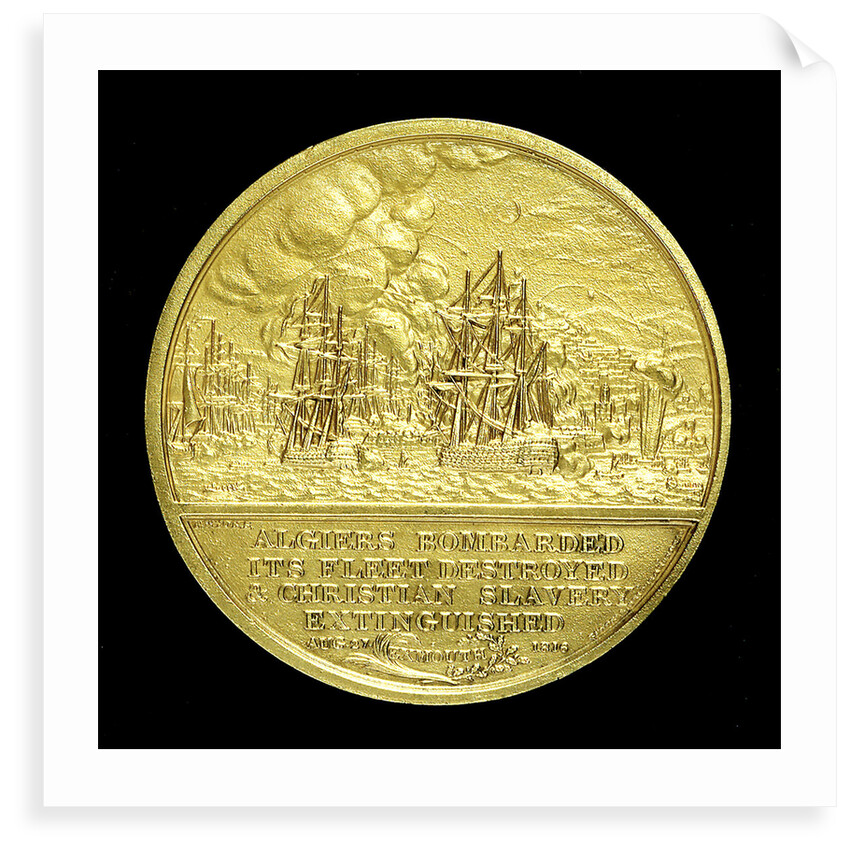 Medal commemorating the bombardment of Algiers, 1816; reverse by T. Wyon