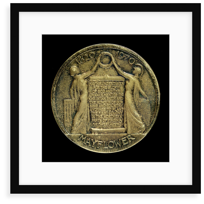 Medal commemorating the 350th anniversary of the sailing of the 'Mayflower', 1620-1970; reverse by Paul Vincze