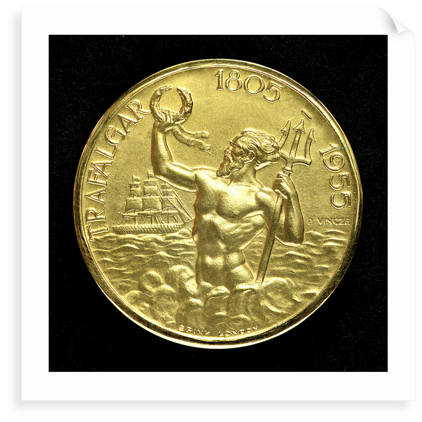 Medal commemorating the 150th anniversary of the Battle of Trafalgar; reverse by Paul Vincze