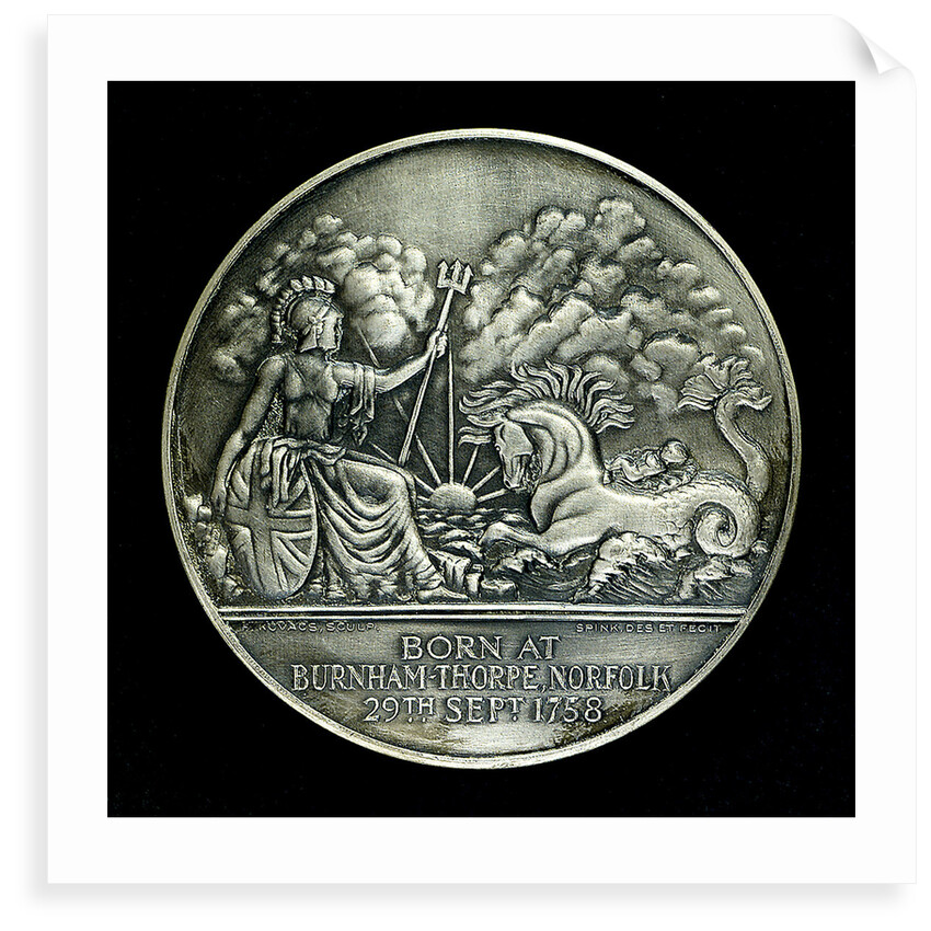 Medal commemorating the 200th anniversary of the birth of  Vice-Admiral Horatio Nelson, 1958; reverse by Paul Vincze