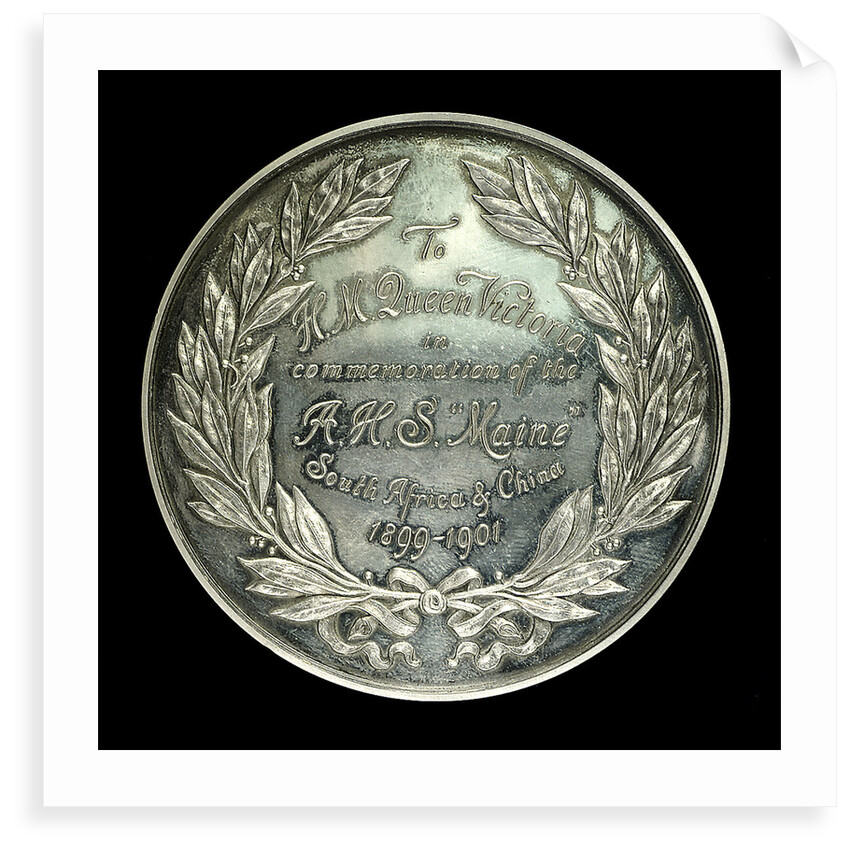 Medal commemorating AHS 'Maine' South Africa and China. 1899-1901; reverse by Tiffany & Co.