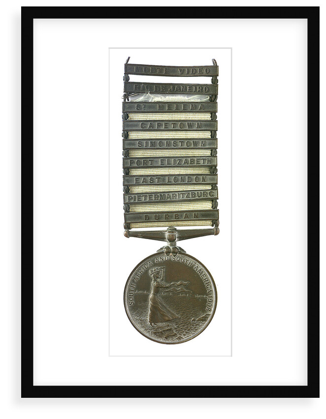 Medal commemorating the visit of the second Cruiser squadron to South Africa and South America, 1908; obverse by unknown
