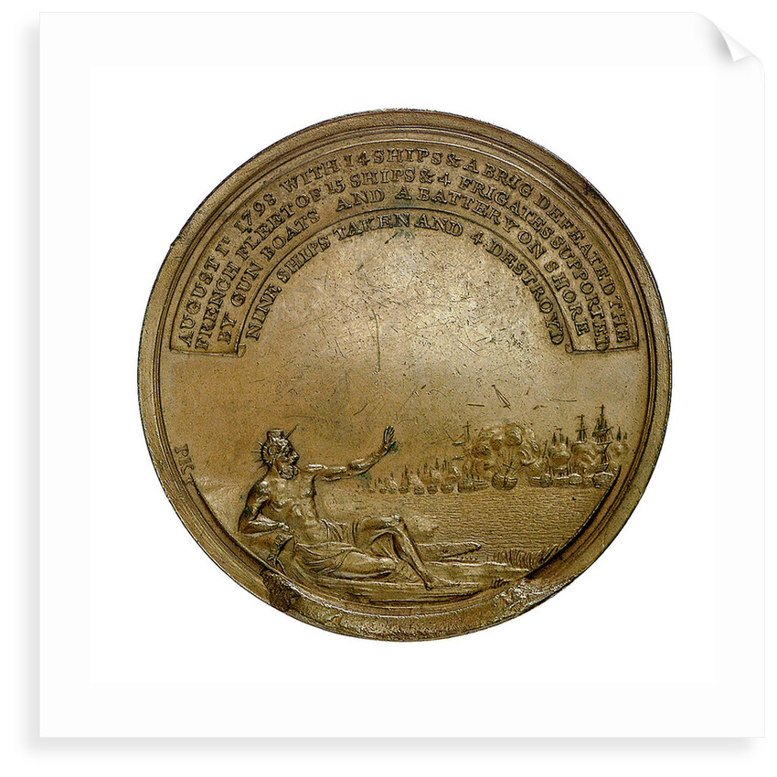 Medal commemorating the Battle of the Nile, 1798; reverse by J.G. Hancock