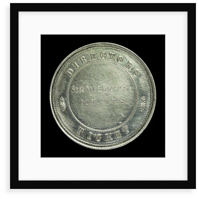 London and Greenwich Railway Director's Pass; reverse by Howe