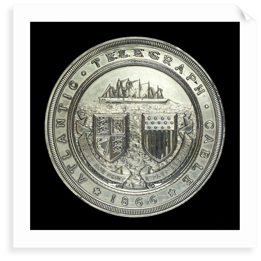 Medal commemorating laying of the Atlantic cable, 1866; obverse by J.S.