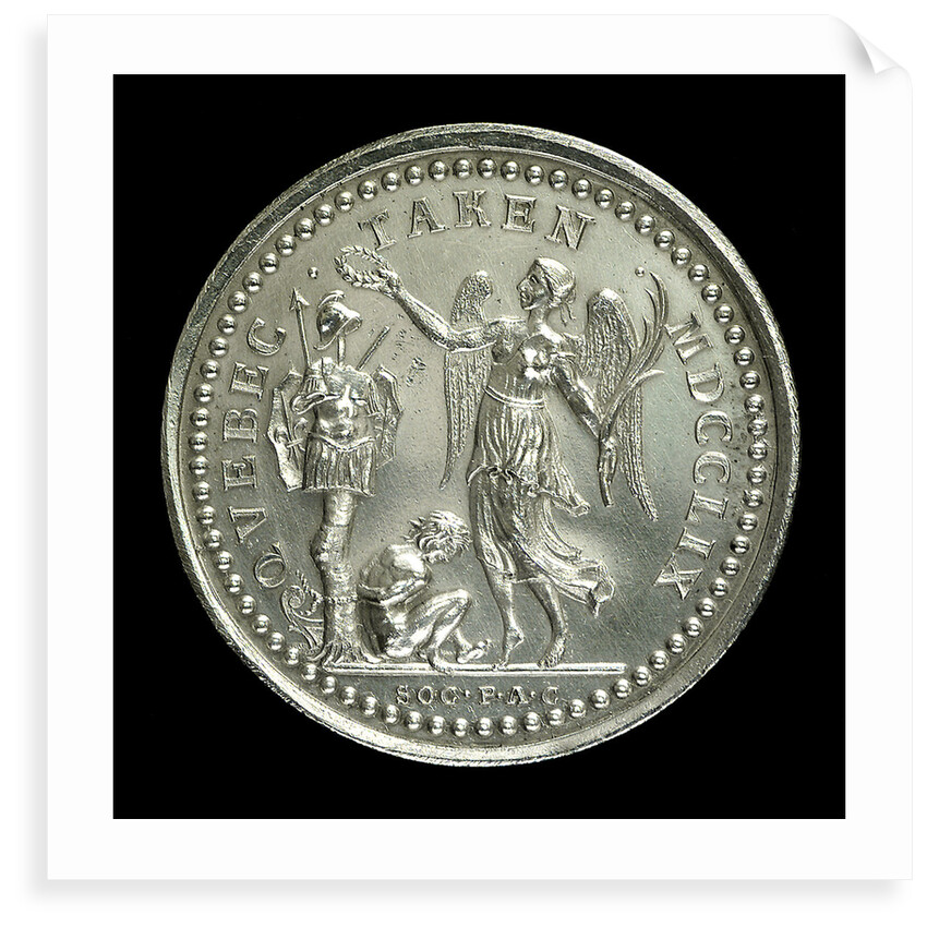 Medal commemorating the capture of Quebec, 1759; reverse by Thomas Pingo