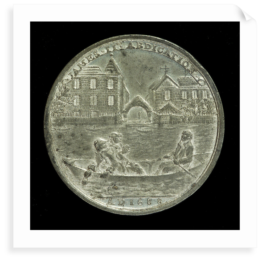 Medal commemorating the abdication of King James II, 1688; reverse by unknown