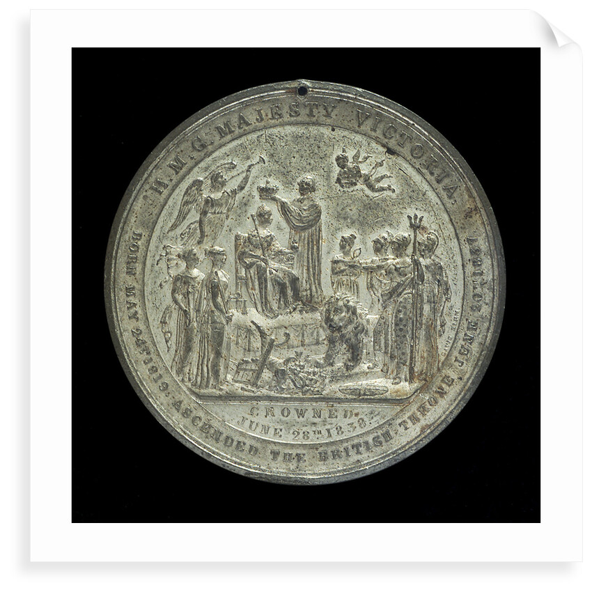 Medal commemorating Queen Victoria's coronation, 1837; reverse by Davis