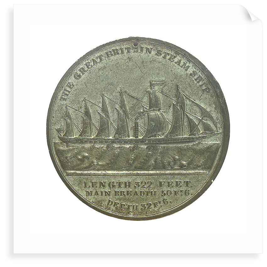 Medal commemorating the SS 'Great Britain'; reverse by E. Avern