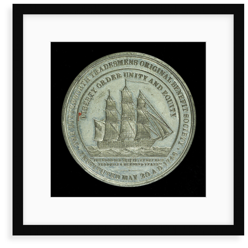Medal commemorating the centenary of the Lutterworth Tradesmen's original Benefit Society, 1846; reverse by unknown