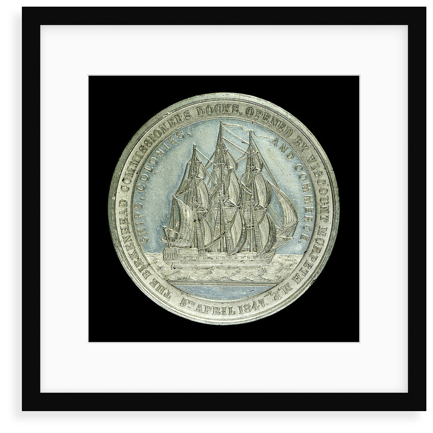 Medal commemorating the opening of the Birkenhead docks, 1847; obverse by unknown