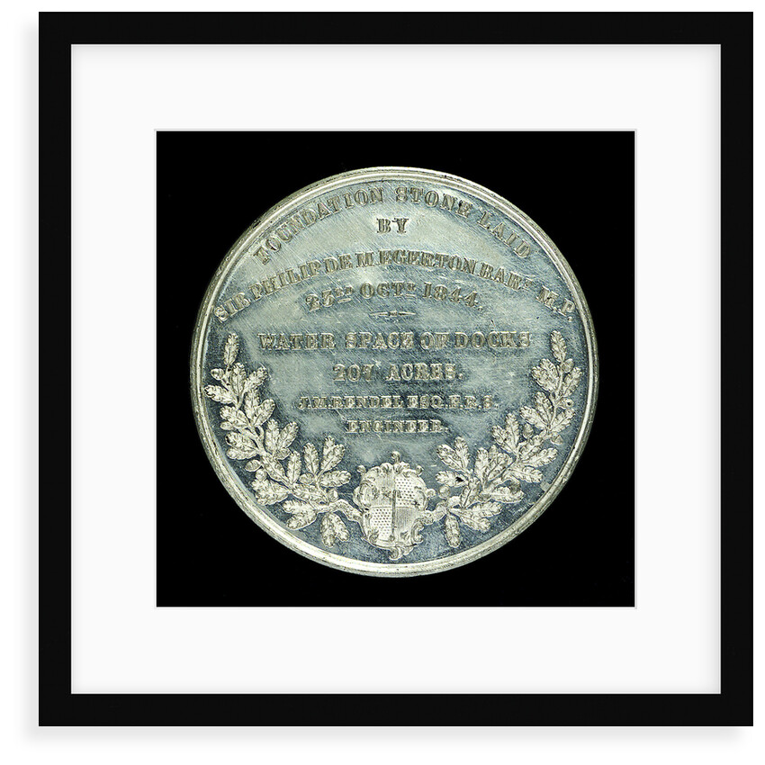 Medal commemorating the opening of the Birkenhead docks, 1847; reverse by unknown
