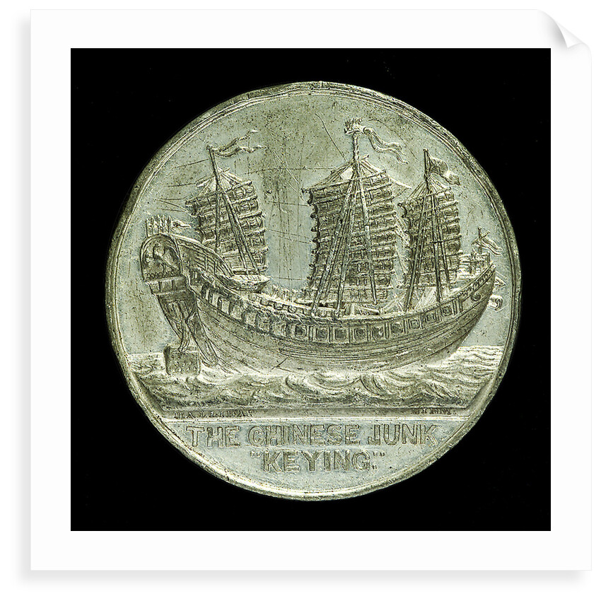 Medal commemorating the Chinese junk 'Keying'; obverse by T. Halliday