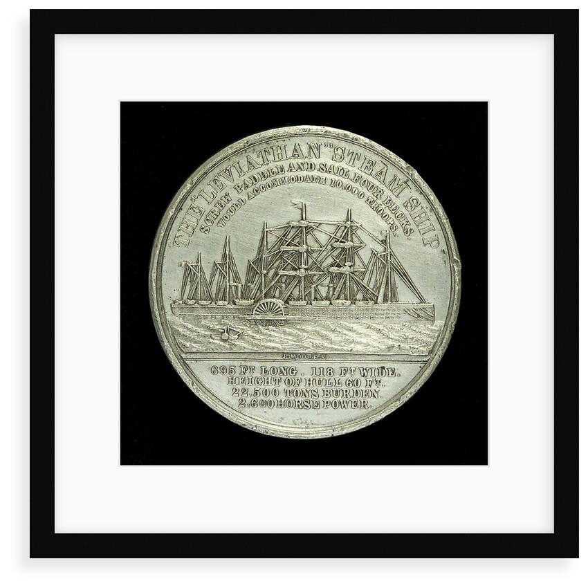 Medal commemorating the SS 'Leviathan'; reverse by Allen & Moore