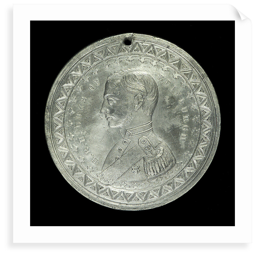 Medal commemorating The Duke of Edinburgh and HMS 'Galatea'; obverse by J. Stokes
