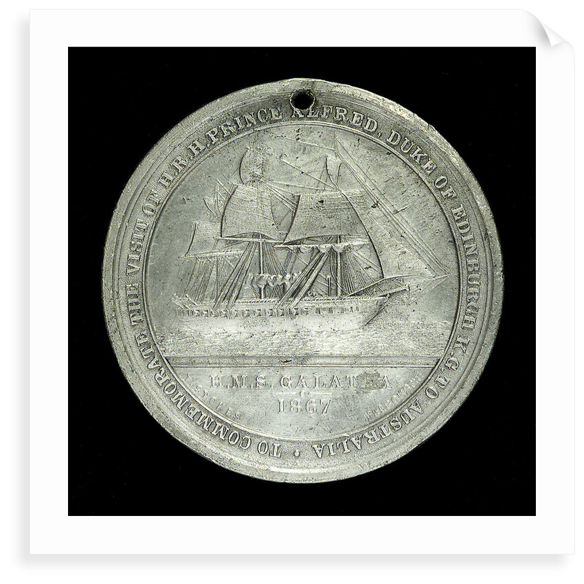 Medal commemorating The Duke of Edinburgh and HMS 'Galatea'; reverse by T. Stokes