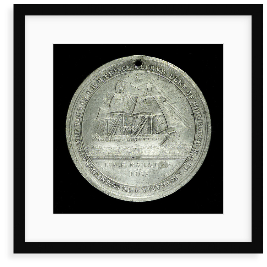 Medal commemorating The Duke of Edinburgh and HMS 'Galatea'; reverse by T. Stokes