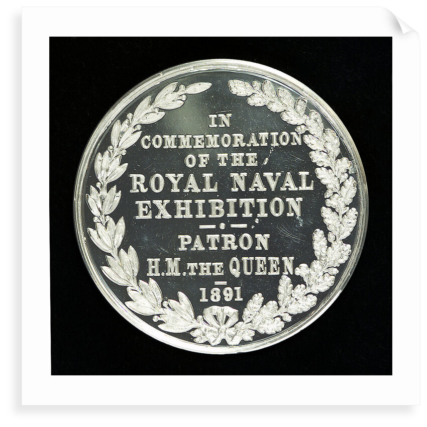 Medal commemorating The Royal Naval Exhibition, 1891; reverse by A.E. Warner