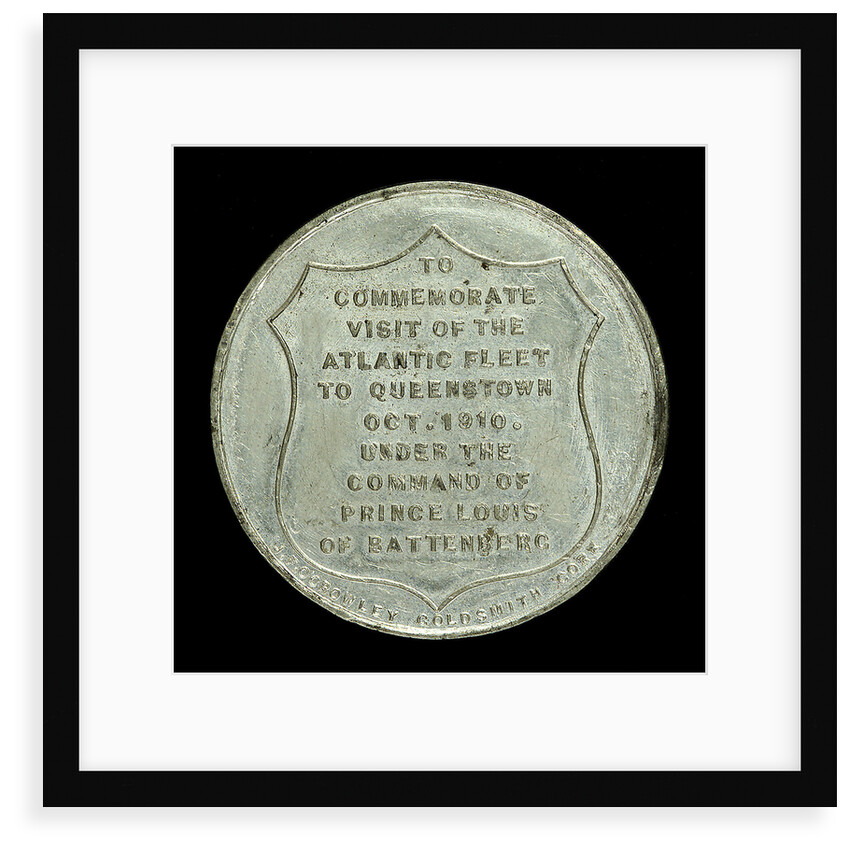 Medal commemorating the visit of the Atlantic fleet to Queenstown, 1910; reverse by J.F. O'Crowley