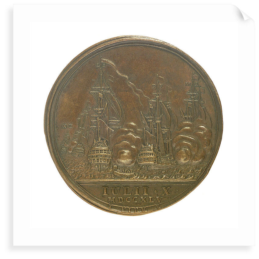 Medal commemorating the capture of French treasure ships, 1745; reverse by J. Kirk