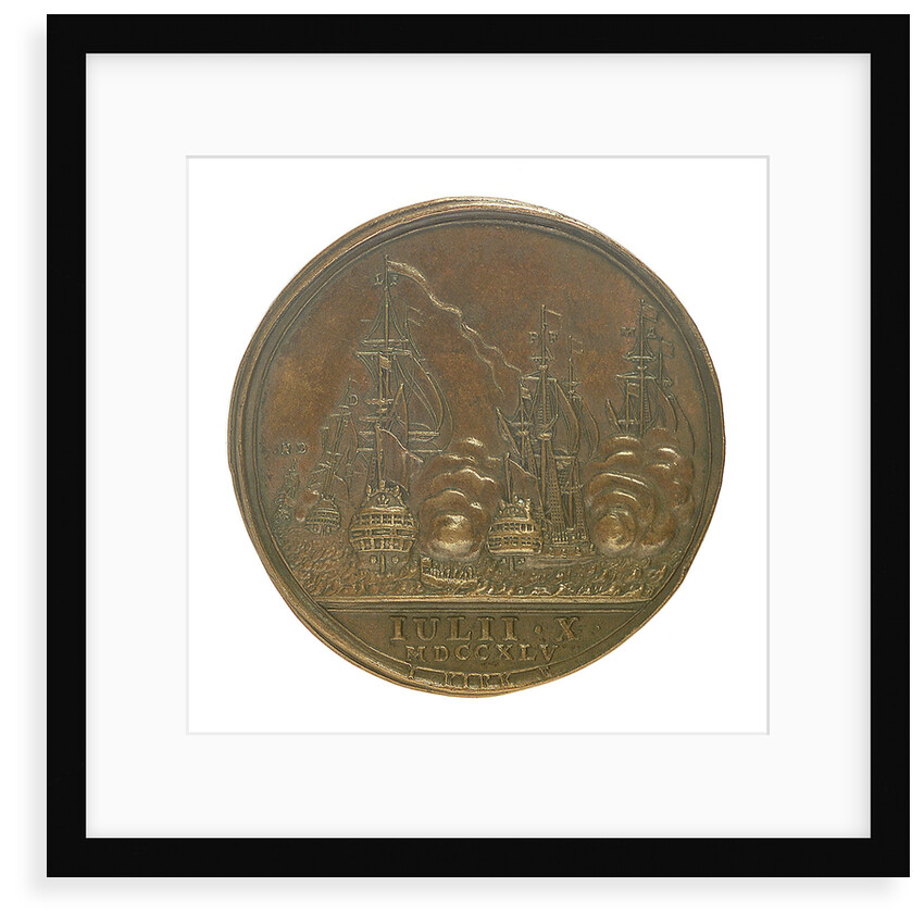 Medal commemorating the capture of French treasure ships, 1745; reverse by J. Kirk