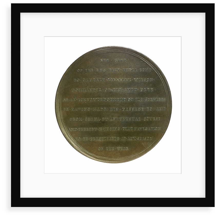 Medal commemorating Captain William Wilson's voyage to China; reverse by R. Yeo
