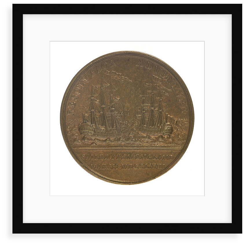 Medal commemorating the 2nd voyage of Captain James Cook, 1772; reverse by W. Barnett