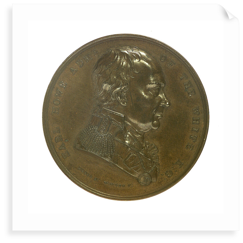 Medal commemorating the Battle of the First of June 1794 and Admiral of the Fleet Richard Howe (1726-1799); obverse by W. Wyon