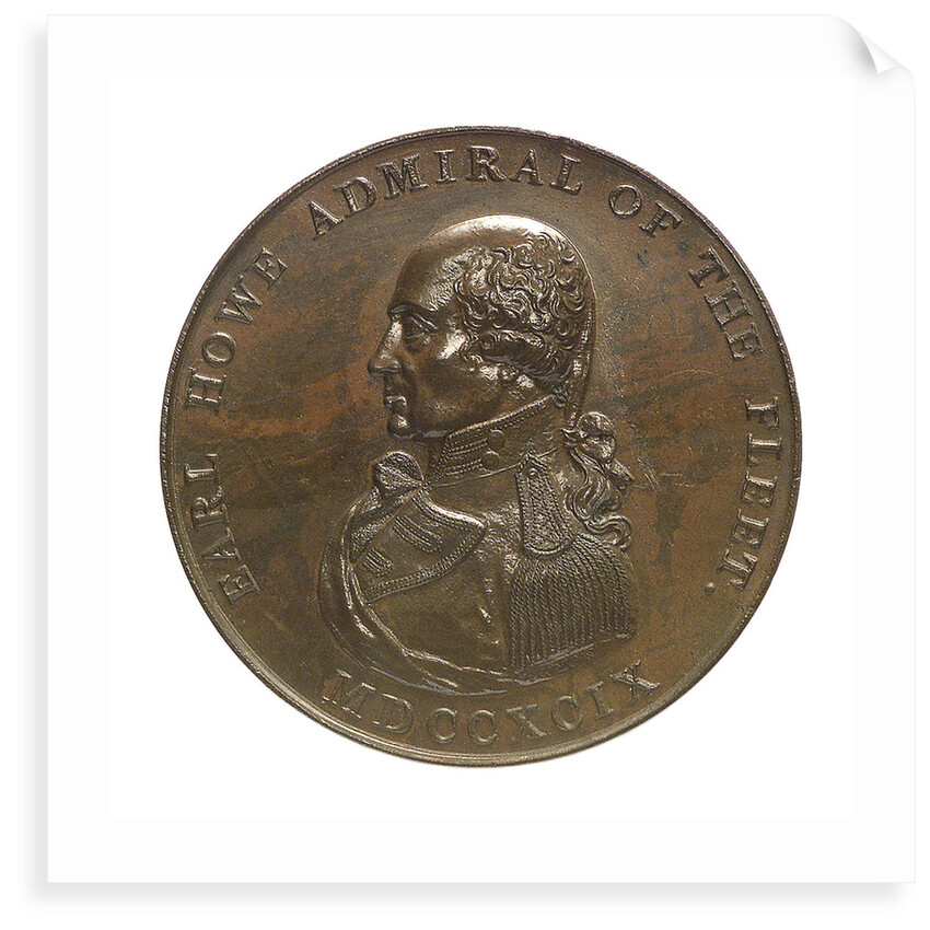 Medal commemorating Admiral of the Fleet Richard Howe (1726-1799) and the Battle of the Glorious First of June, 1794; obverse by T. Wyon