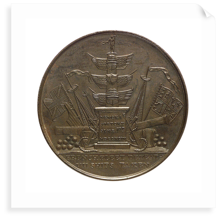 Medal commemorating Admiral of the Fleet Richard Howe (1726-1799) and the Battle of the Glorious First of June, 1794; reverse by T. Wyon
