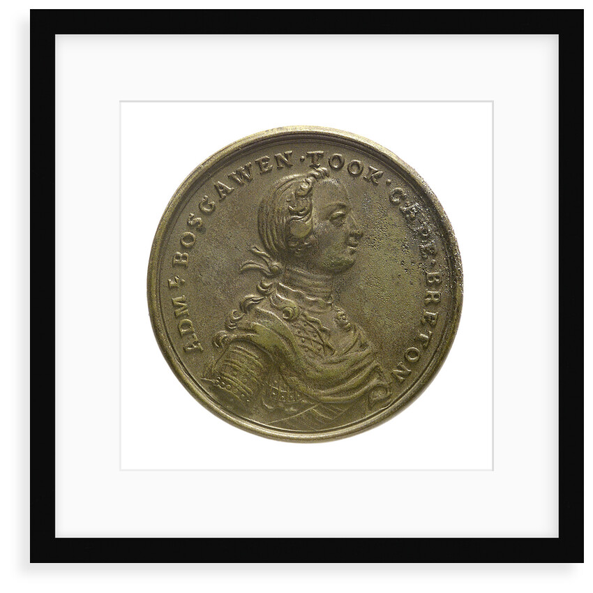 Counter commemorating Admiral Edward Boscawen (1711-1761) and the capture of Louisbourg, 1758; obverse by unknown