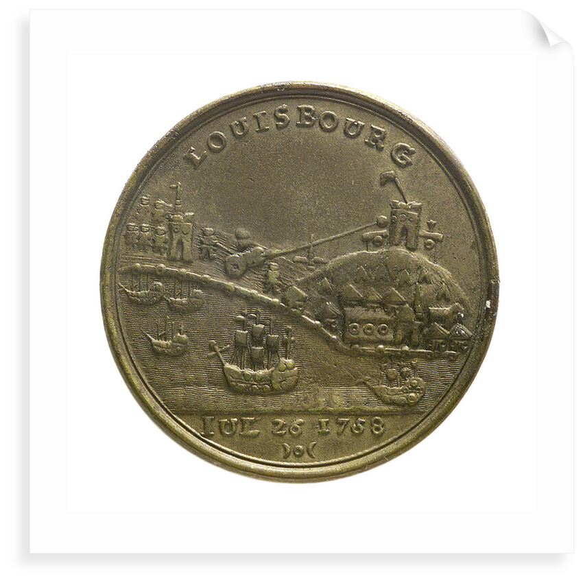 Counter commemorating Admiral Edward Boscawen (1711-1761) and the capture of Louisbourg, 1758; reverse by unknown