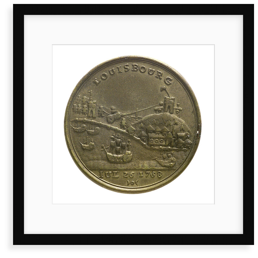 Counter commemorating Admiral Edward Boscawen (1711-1761) and the capture of Louisbourg, 1758; reverse by unknown