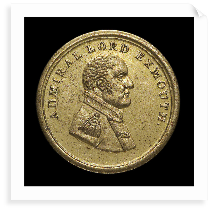 Counter commemorating Admiral Edward Pellew, Lord Exmouth (1757-1833) and the bombardment of Algiers, 1816; obverse by unknown