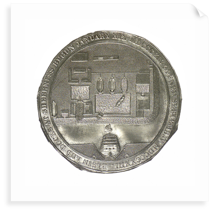 Counter commemorating Sheerness dockyard, 1823; obverse by unknown
