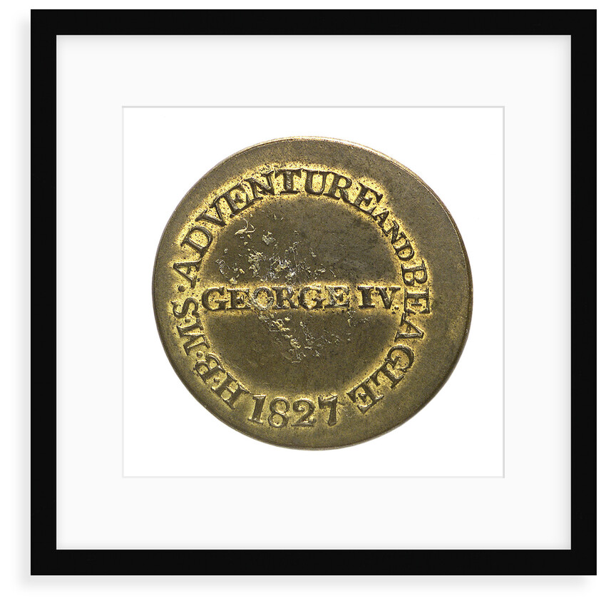 Counter commemorating HMS 'Adventure' and 'Beagle', 1826-1827; reverse by unknown