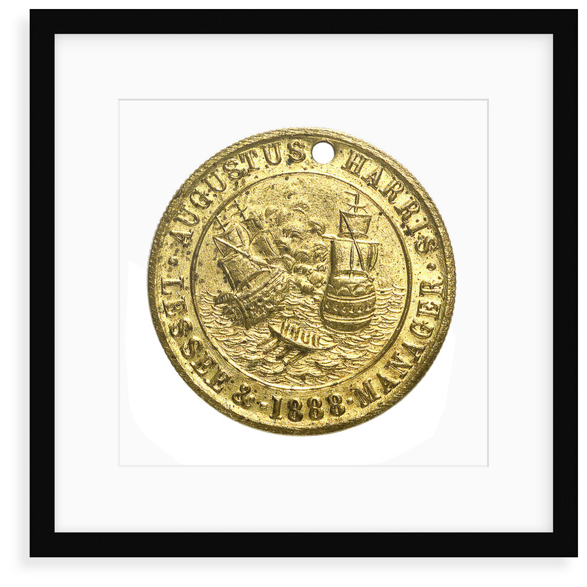 Theatre pass commemorating the tercentenary of the Spanish Armada, 1888; obverse by unknown