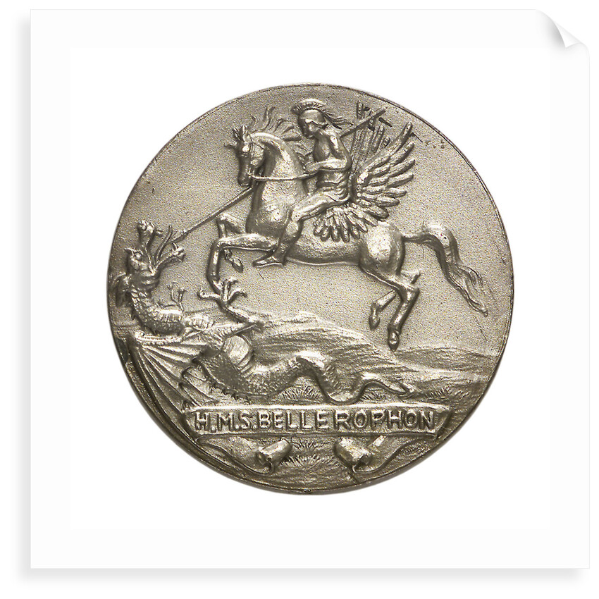 Medalet commemorating HMS 'Bellerophon'; obverse by V.B.