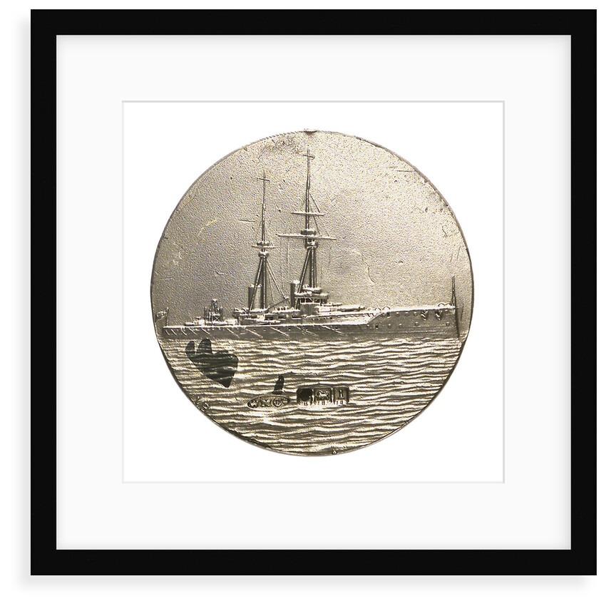 Medalet commemorating HMS 'Bellerophon'; reverse by V.B.