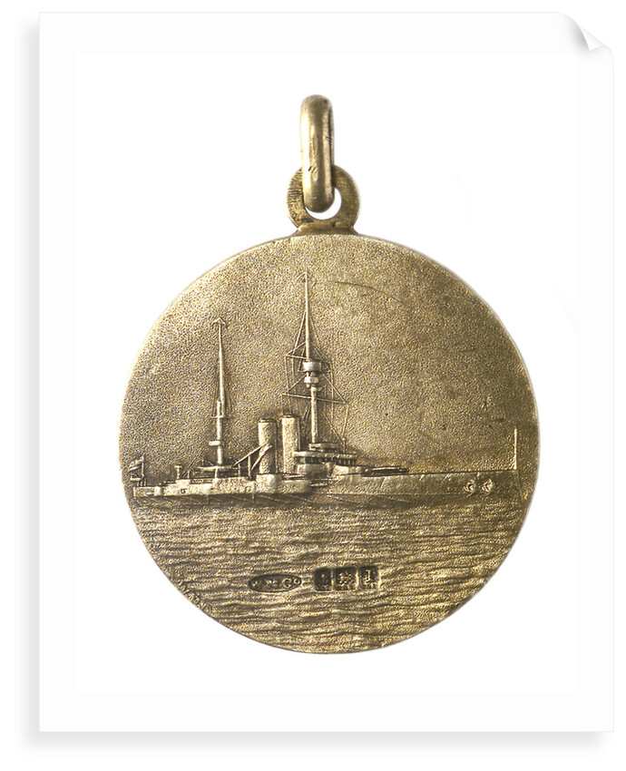Medalet commemorating HMS 'Hibernia'; reverse by V.B.