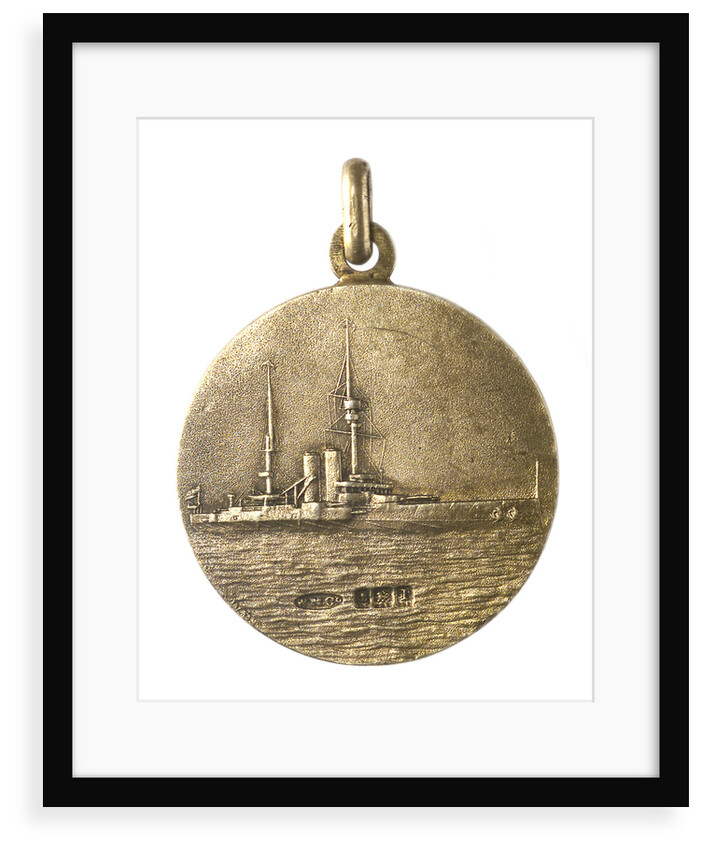 Medalet commemorating HMS 'Hibernia'; reverse by V.B.