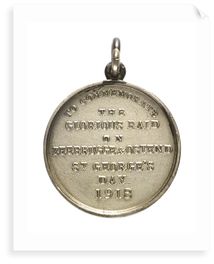 Medalet commemorating the raid on Zeebrugge and Ostend, 1918; reverse by Unknown